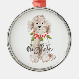 Holiday Cockapoo Dog NAME Holly Festliche Weihnach Ornament Aus Metall