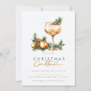 Holiday Cocktail Moderne Weihnachtscocktails Party Einladung