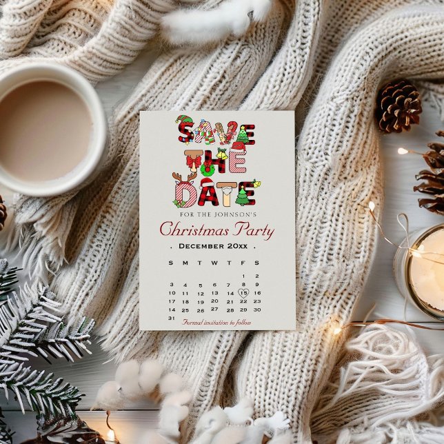 Holiday Cocktail Party Company Weihnachten Save The Date (Von Creator hochgeladen)