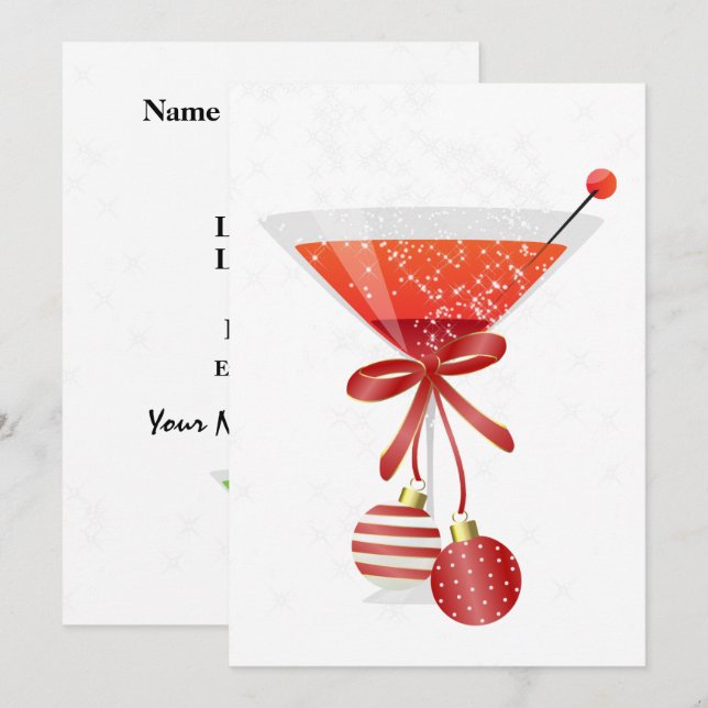 Holiday Cocktail Party Einladung (Vorne/Hinten)