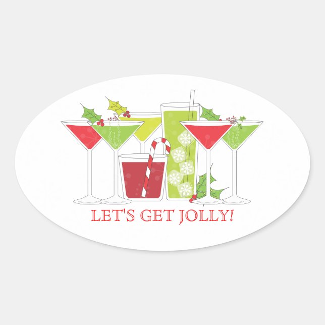 Holiday Cocktail Party Einladung Sticker (Vorderseite)