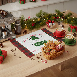 Holiday coffee shop signieren Küchentuch