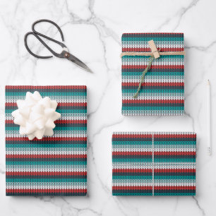 Holiday Colorful Strick Sweater Geschenkpapier Set