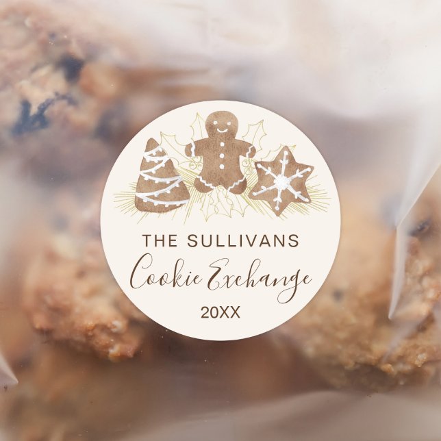 Holiday Cookie Exchange Party Runder Aufkleber (Von Creator hochgeladen)
