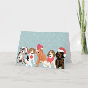 Holiday Coonhound Welpen (innen leer) Feiertagskarte