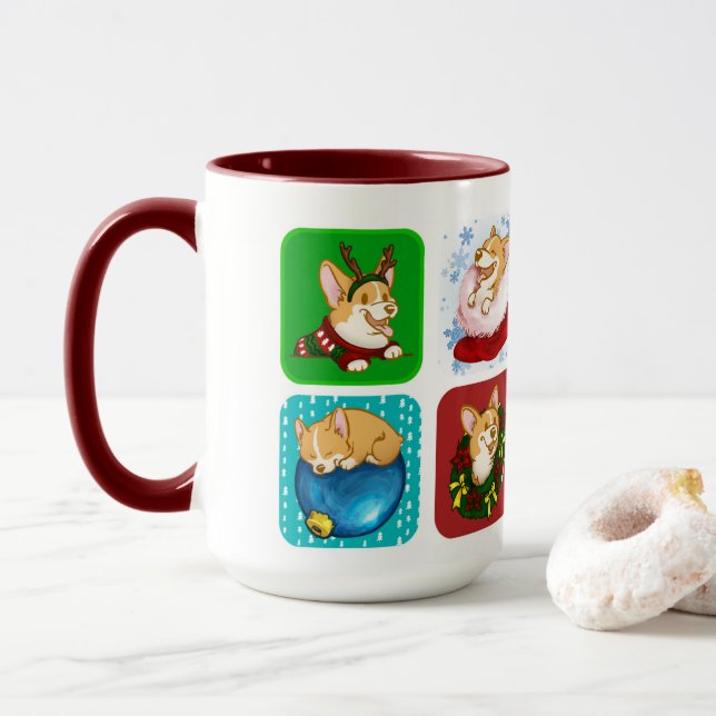 Holiday Corgis Tasse (Mit Donut)