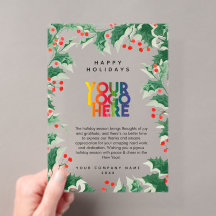 Holiday Corporate Business Logo Christmas Card