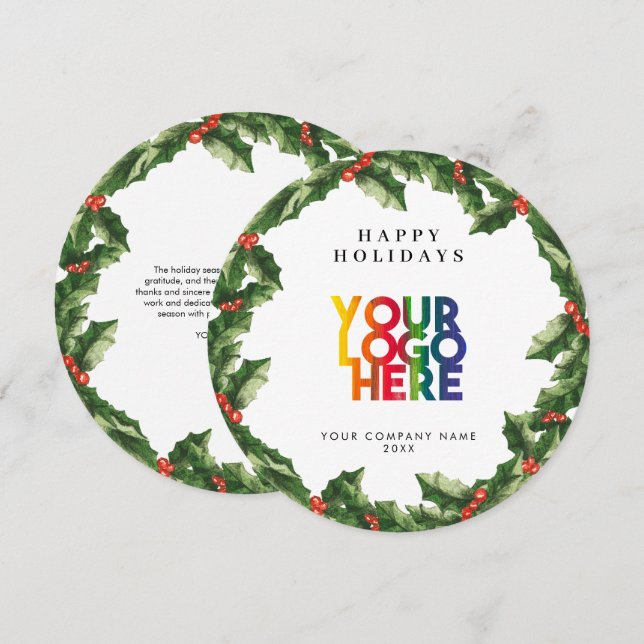 Holiday Corporate Business Logo Christmas Wreath (Vorne/Hinten)
