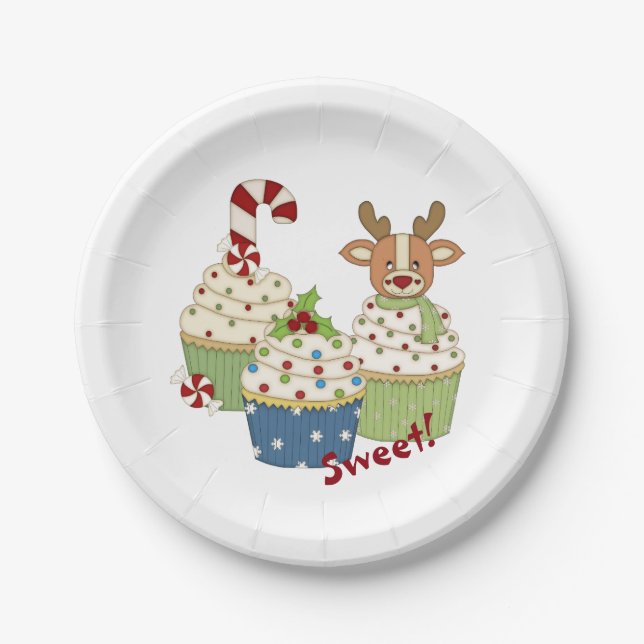 Holiday Cupcake Pappteller (Vorderseite)
