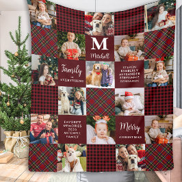 Holiday Custom Patchwork Kariert Familie 15 Fotos Fleecedecke