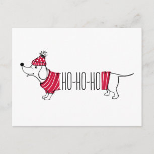 Holiday Dachsund Ho-Ho Postkarte