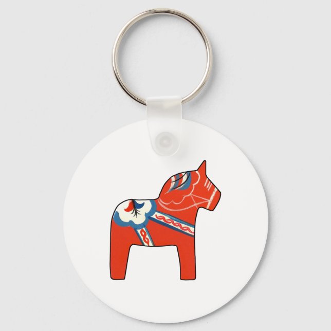 Holiday Dala Horse Schlüsselanhänger (Vorderseite)