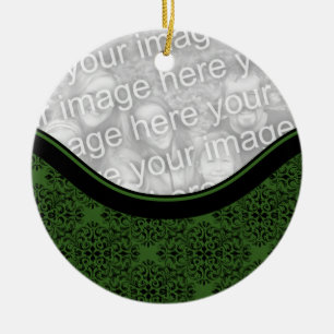 Holiday Damask Circle Ornament