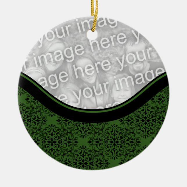 Holiday Damask Circle Ornament (Vorne)