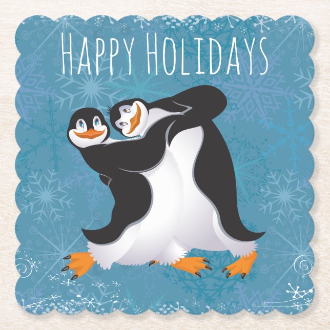 Holiday Dancing Pinguine Paper Untersetzer (Vorderseite)