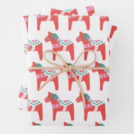 Holiday Data Horse, Set von 3 Jahren Geschenkpapier Set