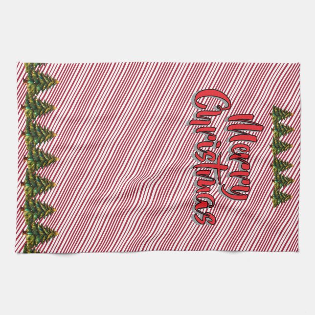 Holiday Deck The Halls Crew Christmas Candy Cane Geschirrtuch (Horizontal)
