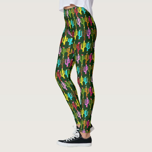 Holiday Decorated Cactus Christmas  Leggings (Links)