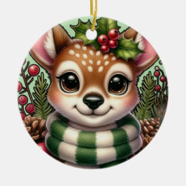 Holiday Deer Keramik Ornament