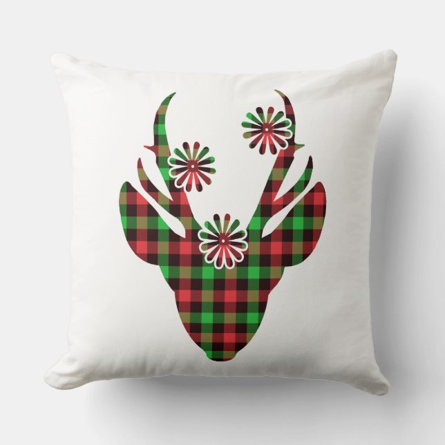Holiday Deer Throw Kissen (Vorderseite)