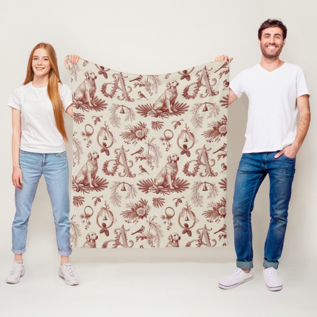 Holiday Dog Blanket Golden Retriever Letter A Fleecedecke (Beispiel)