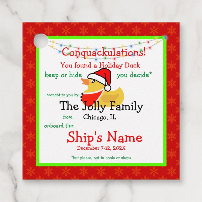 Holiday Duck Tag Geschenkanhänger (Vorderseite)