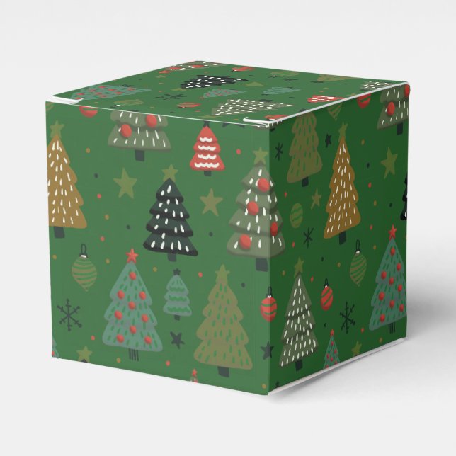 Holiday Echoes-Green Favor Box Geschenkschachtel (Vorderseite)