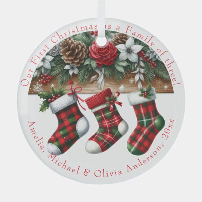 Holiday Elegant Soft Christmas Party Ornament Aus Glas (Vorderseite)