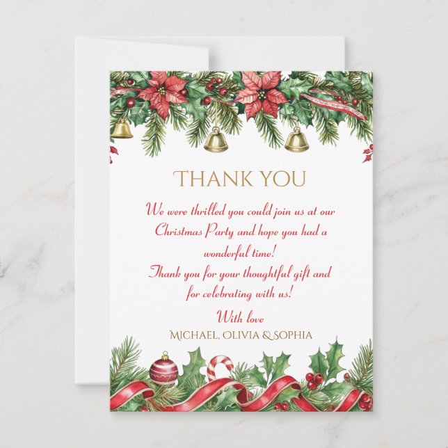 Holiday Elegant Soft Merry Christmas Party Dankeskarte (Vorderseite)