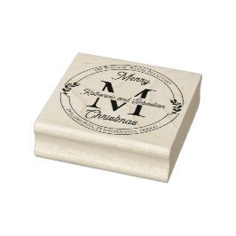 Holiday Elegante Monogram Rücksendeadresse Siegel Gummistempel