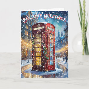 Holiday English Phone Booth Feiertagskarte