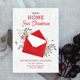 Holiday Envelope Floral Neue Zuhause zu Weihnachte Einladung