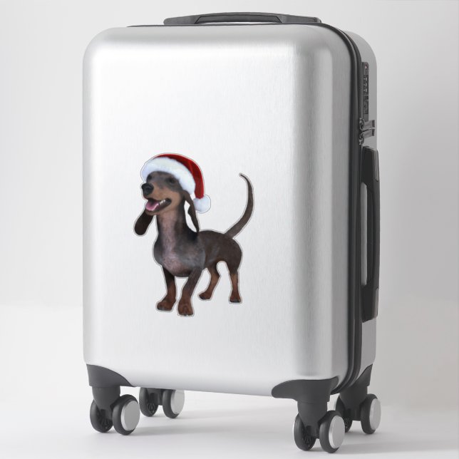 Holiday Fertigpäckchen Dackel Wurst Hund mit Weihn Aufkleber (Koffer)