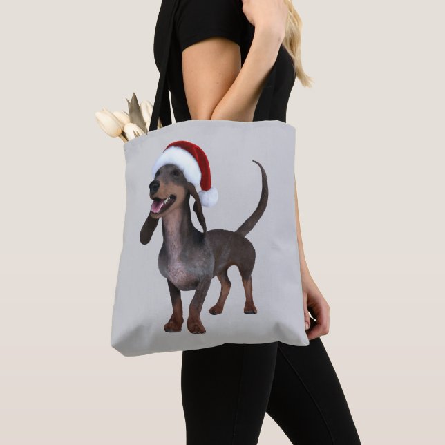 Holiday Fertigpäckchen Dackel Wurst Hund mit Weihn Tasche (Von Nahem)