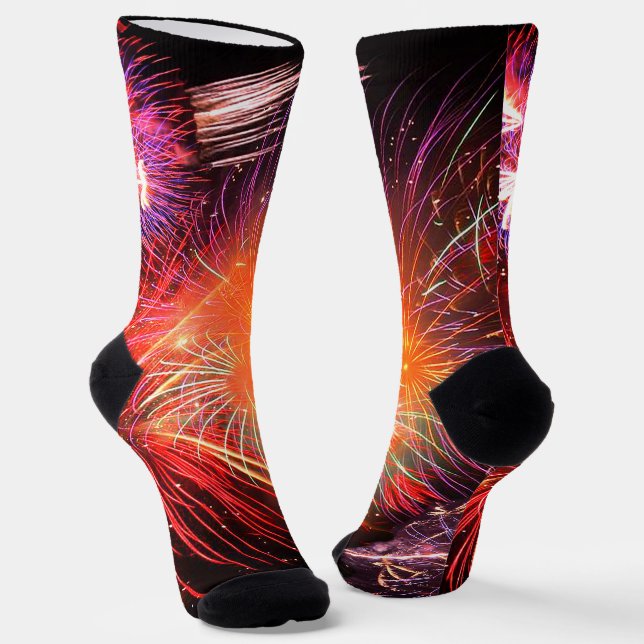Holiday Fireworks Premium Crew Unisex Socken (Gewinkelt)