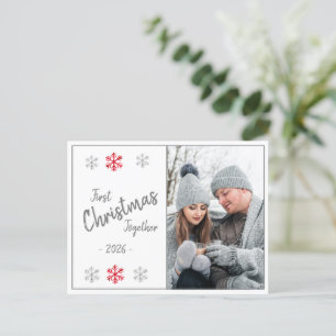 Holiday First Christmas Foto Script Saisonale Post Postkarte