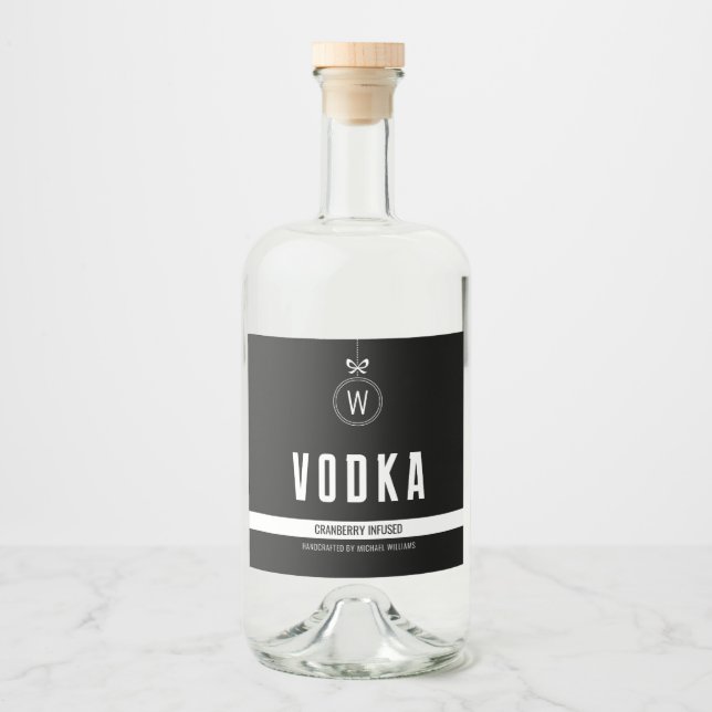 Holiday Flavor infundiertes Liquor Flasche Etikett (Vorderseite)