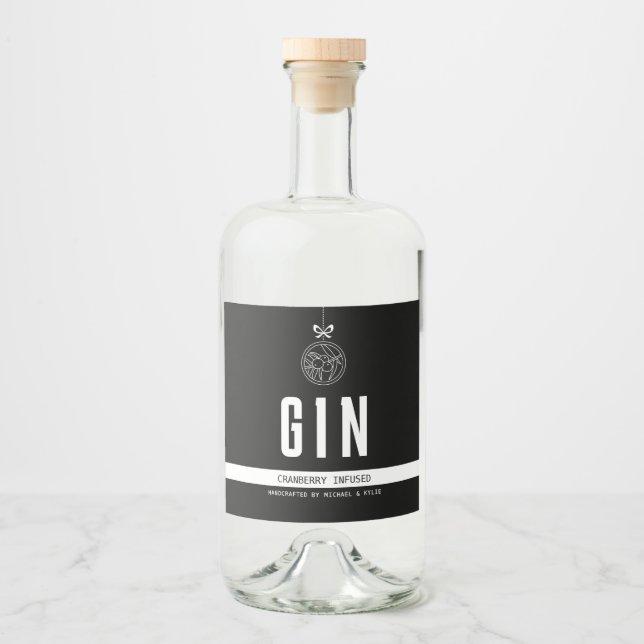 Holiday Flavor Infused Gin Alkoholflaschenetikett (Vorderseite)