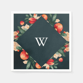 Holiday Floral and Berry Dellarobbia Frame Serviette