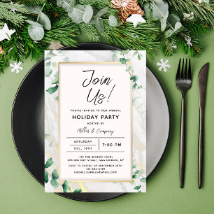 Holiday Floral Chic Corporate Weihnachten Party Einladung