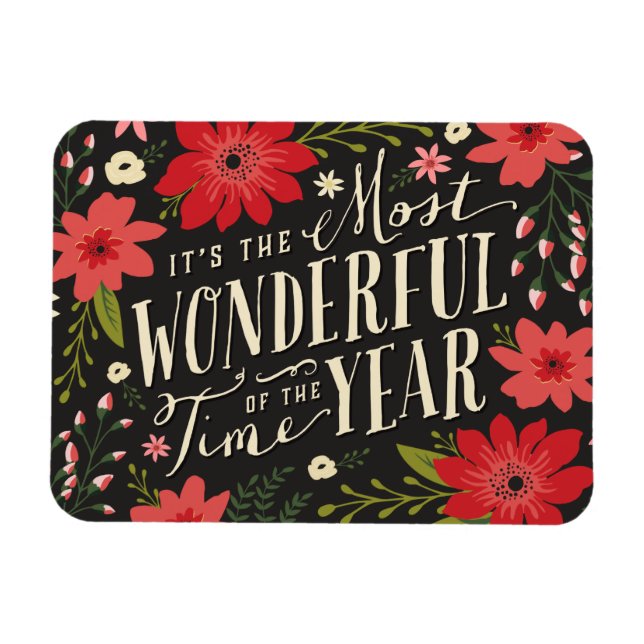 Holiday Floral Magnet (Horizontal)