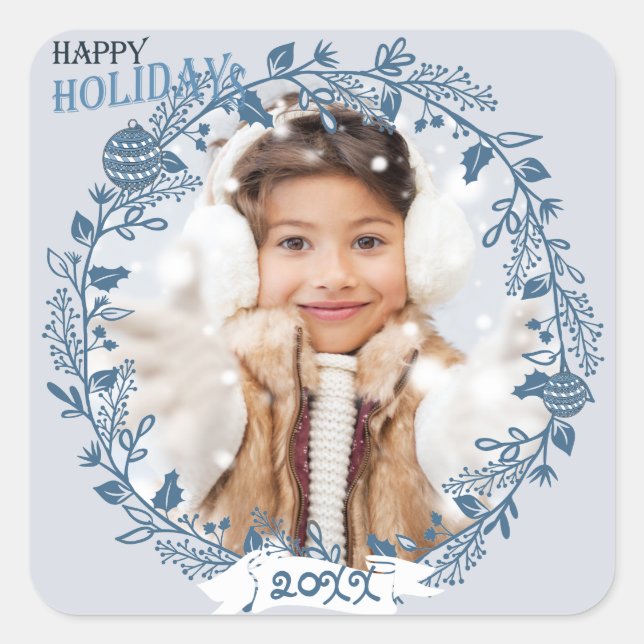 Holiday Foliage Custom Foto Sticker (Vorderseite)