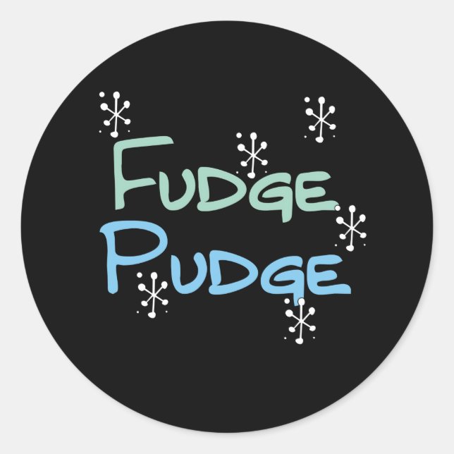 Holiday Fudge Pudge Funny Christmas Runder Aufkleber (Vorderseite)