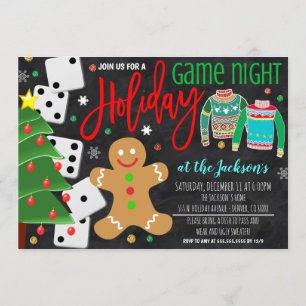 Holiday Game Night Party Einladung