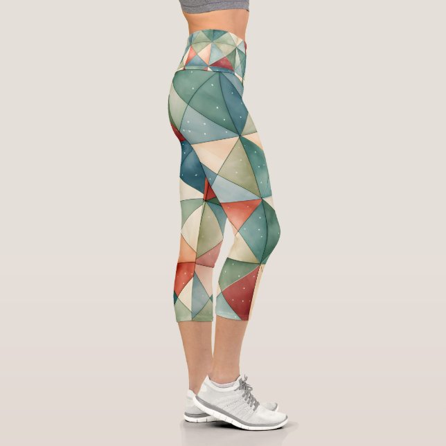Holiday Gemustert Geometric High-Waisted Yoga Capri Leggings (Rechts)