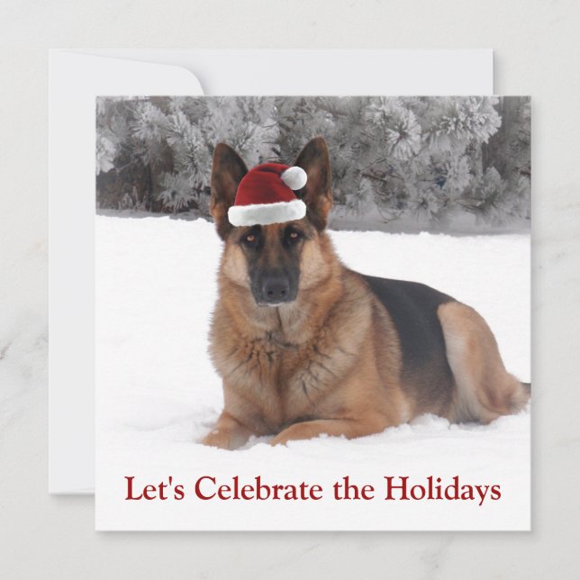 Holiday German Shepherd Einladung (Vorderseite)