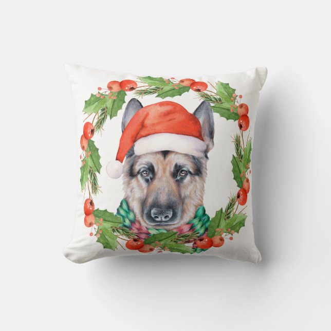 Holiday German Shepherlow Pillow Kissen (Vorderseite)