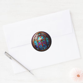 Holiday gesteinigtes Glas Cross Round Aufkleber