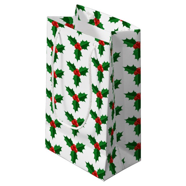 Holiday Gift Bag-Holly Kleine Geschenktüte (Vorderseite Schrägansicht)