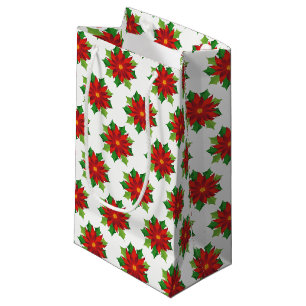 Holiday Gift Bag-Poinsettias Kleine Geschenktüte